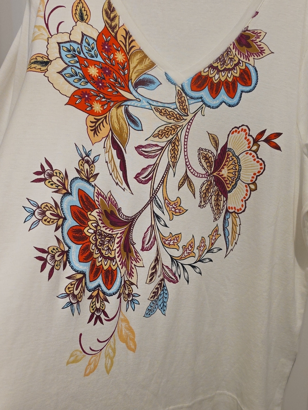 NWOT Chico's Paisley Floral Paisley V-Neck Tunic Size 4 - Picture 6 of 6